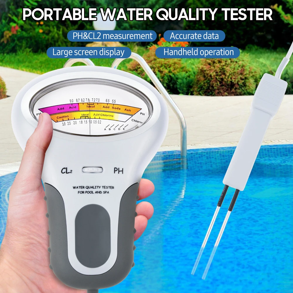 

PC102 Water Quality Tester Digital 2 in 1 PH Meter amp Chlorine Level CL2 Meter Detector Water Tester for Swimming Pool Spa