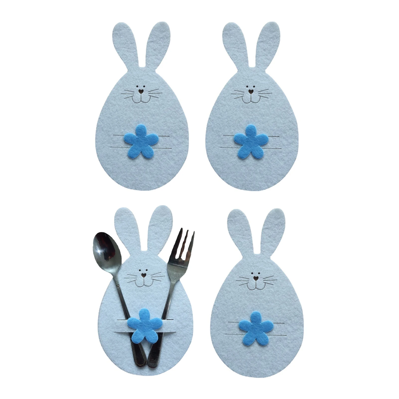

Easter Cutlery Holder Set 4 PCS Utensil Cutlery Holders Pouch For Wedding Birthday Party Restaurant Reusable Silverware Bag For