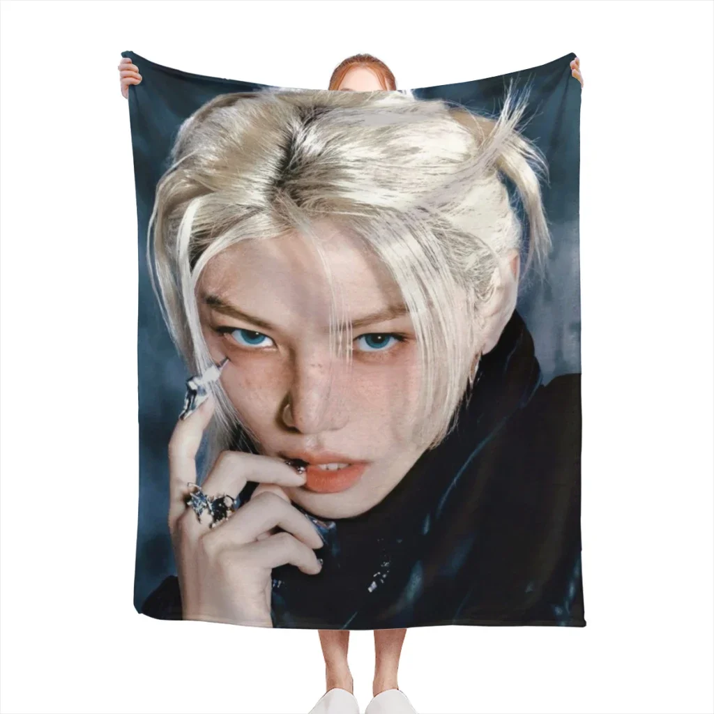 Фото Hot-KPOP-Like-Stray-K-K-Детское модное одеяло с принтом, плюшевое пушистое фланелевое мягкое одеяло для дивана, дивана и кровати №1