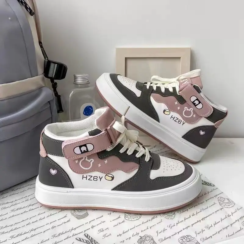 2022 Spring Harajuku Zapatillas Mujer Fashion Streetwear Patchwork Woman Vulcanize Shoes Mix Color Students Outside Casual Shoes