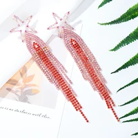 soramoore brand trendy gorgeous shiny tassel pendant earrings for women girl daily high quality noble lady bridal accessories