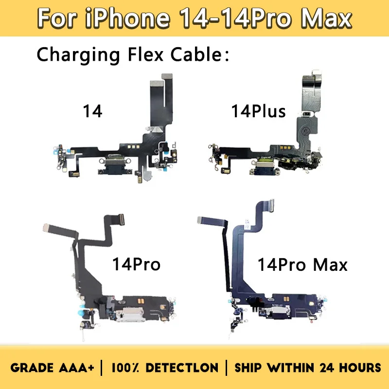 

Charging Flex Cable For iPhone For iphone 14 14Pro Max 14 Pro 14 Plus USB Charger Port Dock Connector With Mic Flex Parts