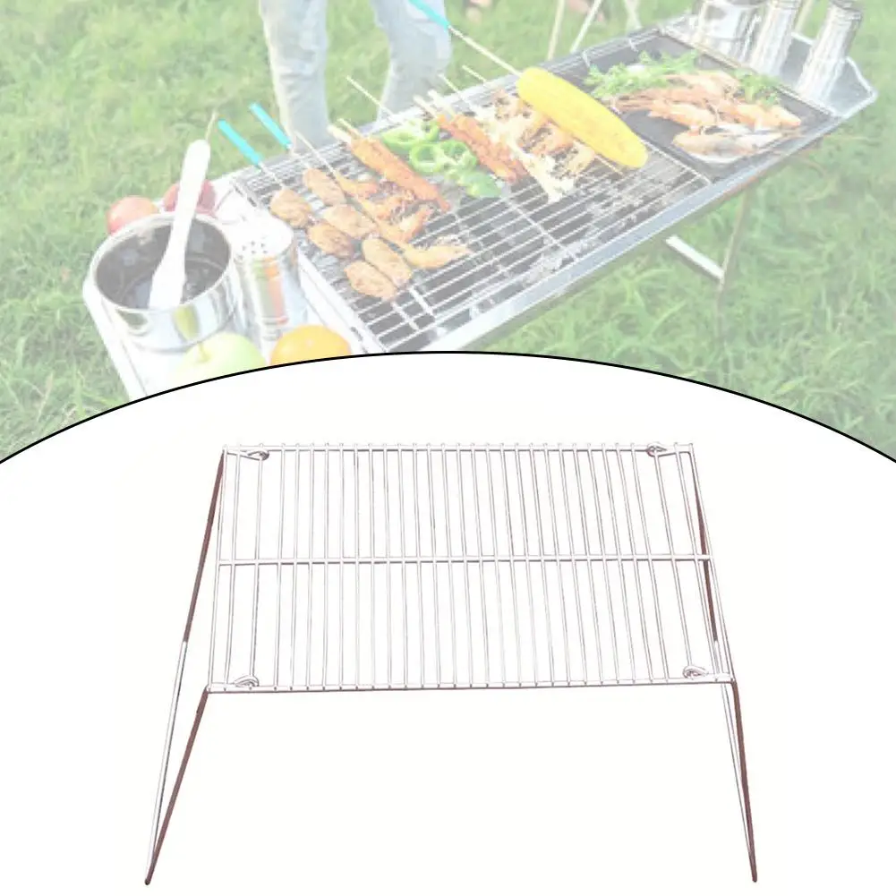 

Mini Folding Stove Rack BBQ Grill Pot Stand Stainless Steel Charcoal Barbecue Grill Non-stick Outdoor Camping Picnic Tool