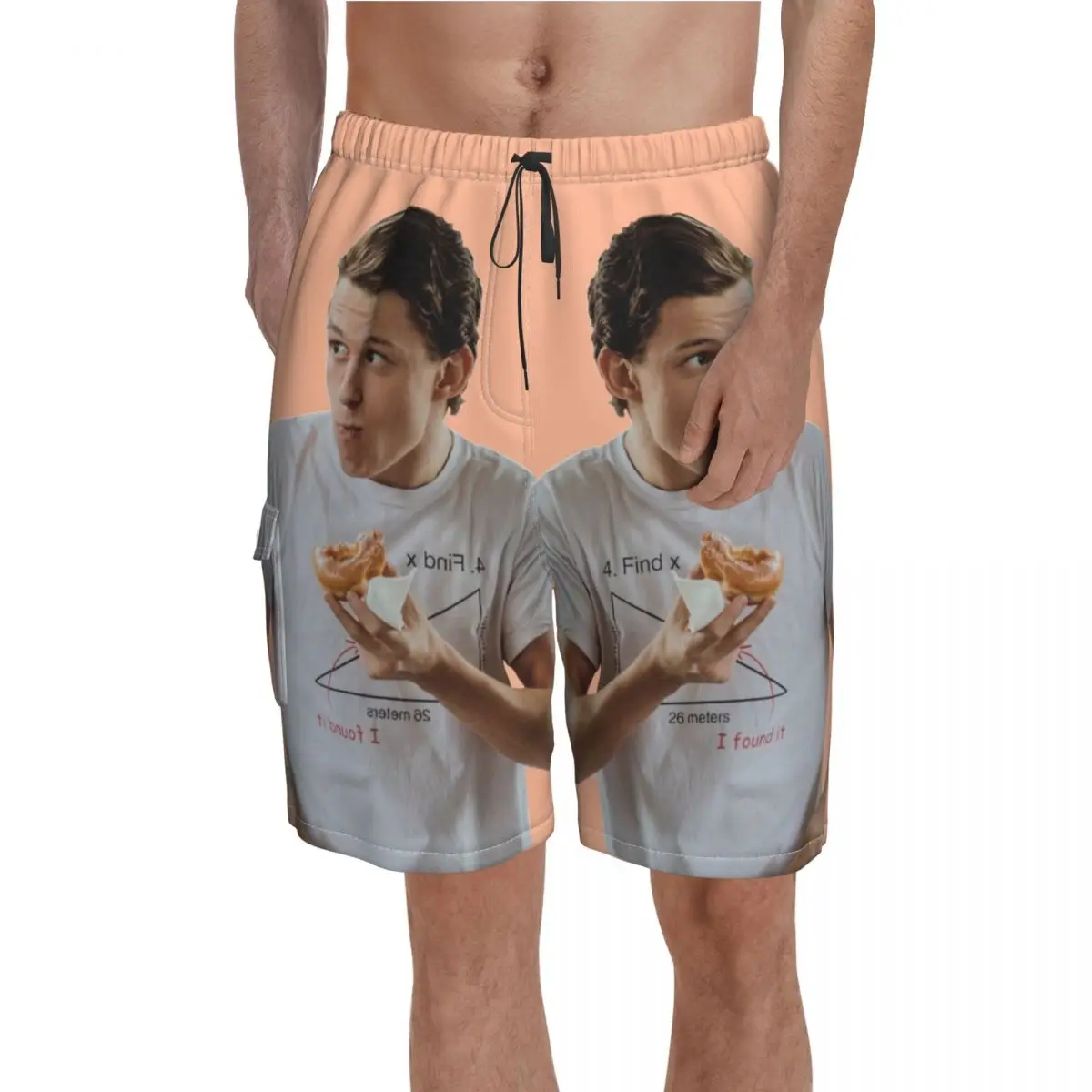 

Tom Holland Board Shorts Hot Sale Eating Donut Math Tee Printed Beach Shorts Males Elastic Waist Pattern Swim Trunks Plus Size