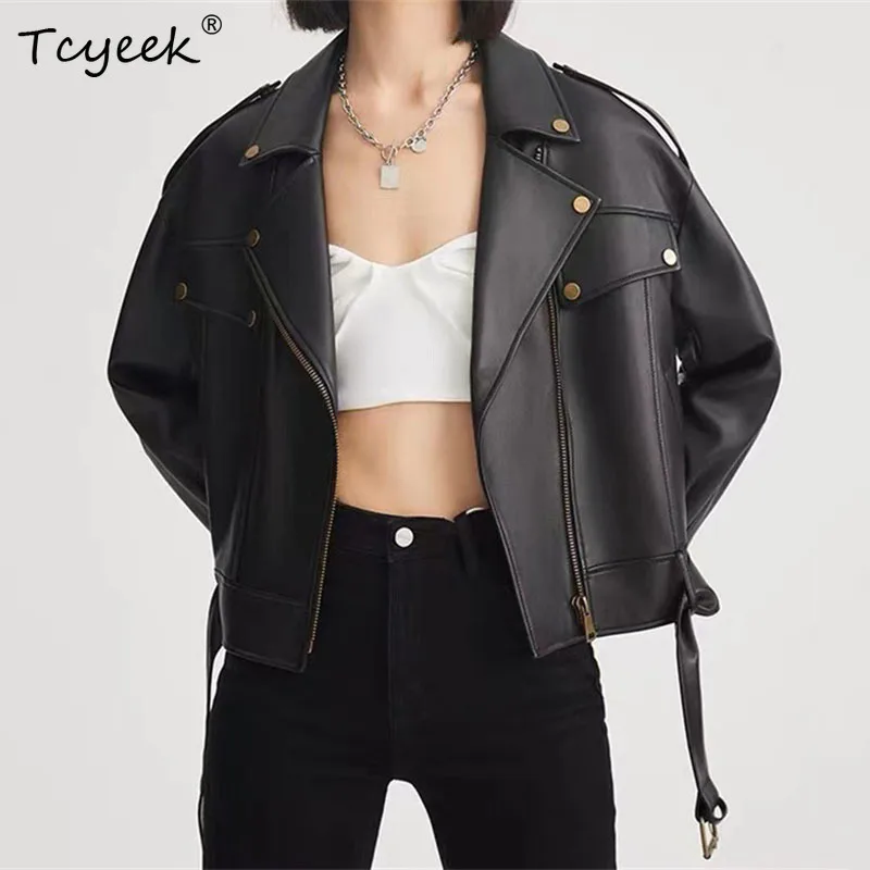 Куртка женская короткая из овечьей кожи на осень/зиму