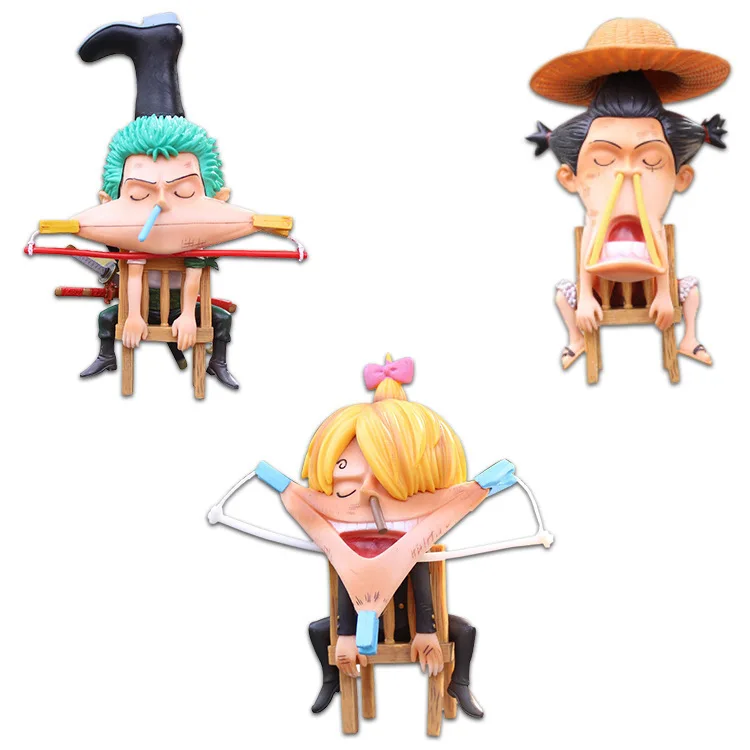 

2022 Kawaii Новый цельный 15 см Забавный Luffy Sauron Sanji Спящая фигурка ПВХ модель игрушки
