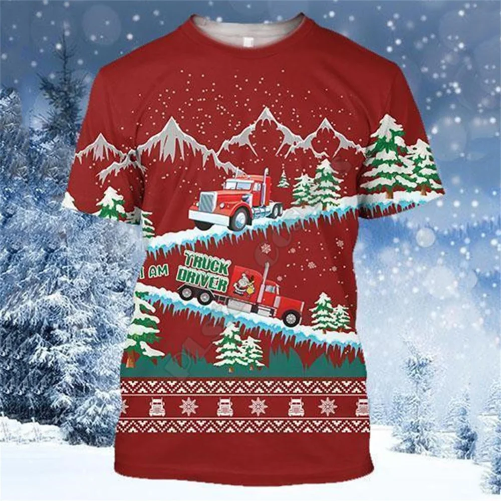 

Hip Hop Fun Christmas Dresses 3D Printing Summer Women T-Shirts Fashion Street Harajuku O-Neck Plus Size Women's Clothing