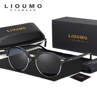 lioumo round sunglasses for men polarized women cat eye glasses classic rivet frame anti glare driving goggles lunette de soleil