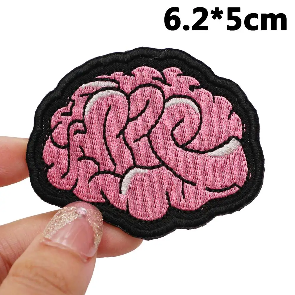 Мозговая искусственная швейная этикетка панк Байкерская лента рок одежда значки