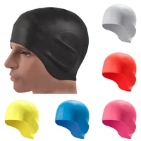 unisex ear protection swimming cap adult men women waterproof swimming hat cap protect ears long hair diving hat dropshipping