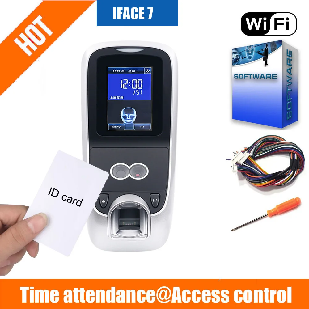 

MultiBio700 Iface7 ID card facial door access control Time recorder fingerprint reader fingerprint attendance