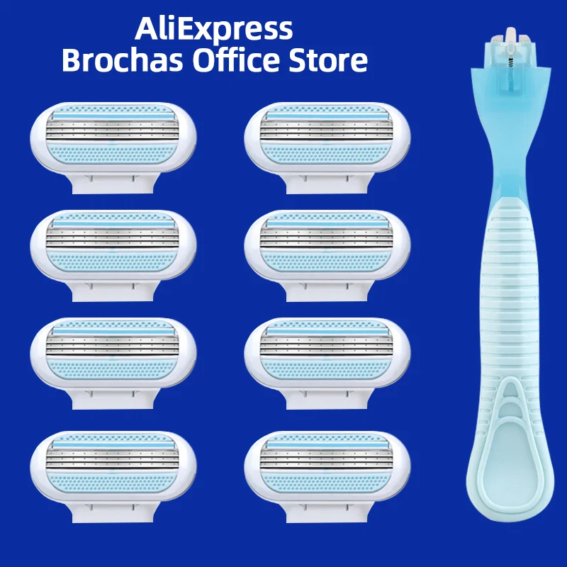 

Shaving Knife Replaceable Blade Three-layer Blade Skin Care Womens Hair Shaving Armpit And Leg Hair Simple Installation 2 Colors