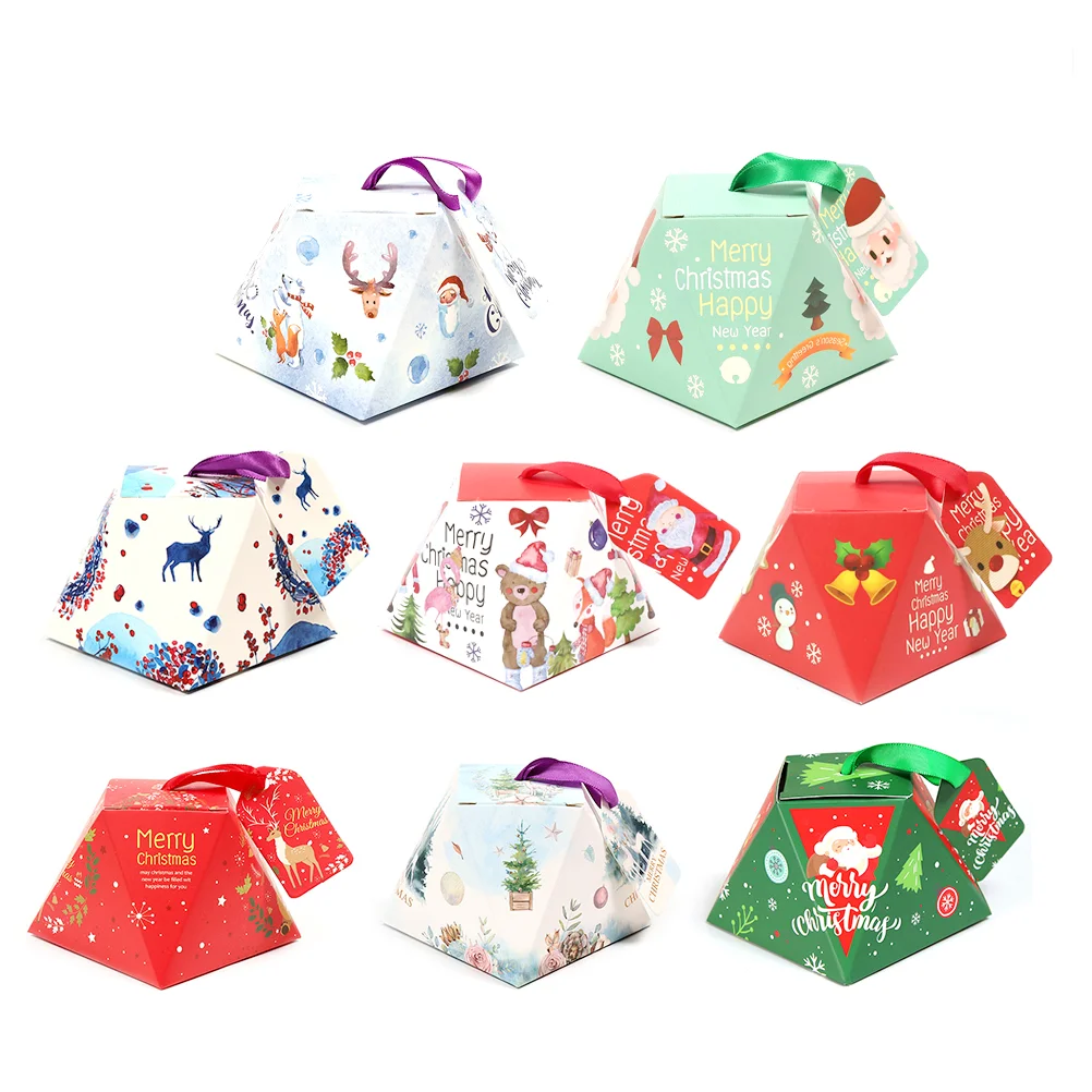 

24pcs Candy Box Wedding Candy Box Paper Candy Cookie Cases Cardboard Christmas Treat Boxes Xmas Candy Bags Christmas Gift Boxes