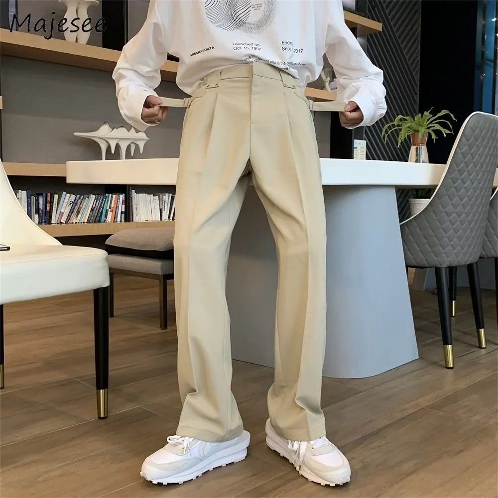 

Pants Men Casual Gentle Handsome Pantalones Trousers Japanese Ulzzang Fashion Simply All-match College Design Streetwear Retro