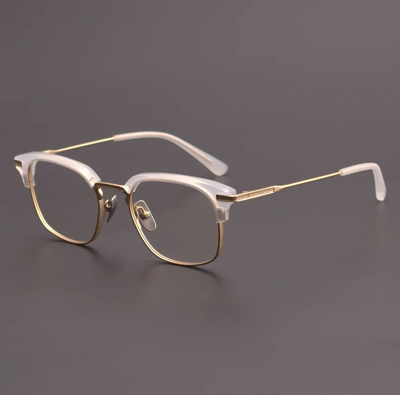 

Оптические очки для мужчин и женщин, чистый титановый ацетат, близорукость, винтажные, защита от царапин, Рецептурные очки