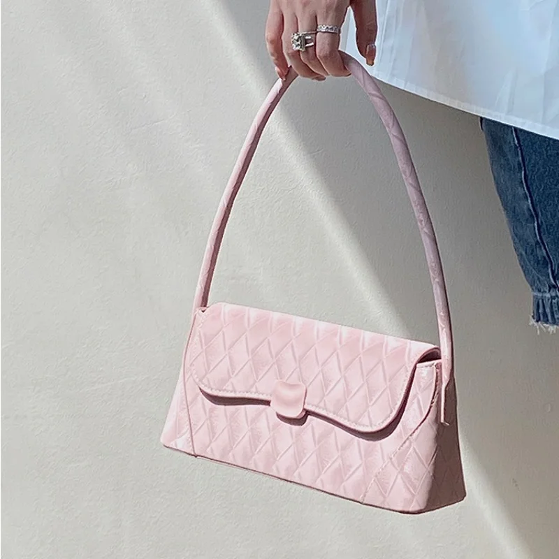 

Клетчатая дизайнерская женская сумка на плечо, винтажные простые дамские сумочки для подмышек для девушек, женские сумки с клапаном из искусственной кожи, портативный тоут