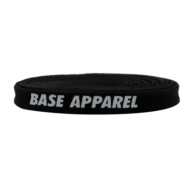 

Шнурок Coolstring спортивный унисекс, чистый черный шнурок с текстовым принтом, с шелковым экраном 7 мм, «Базовая часть», Молодежная ткань