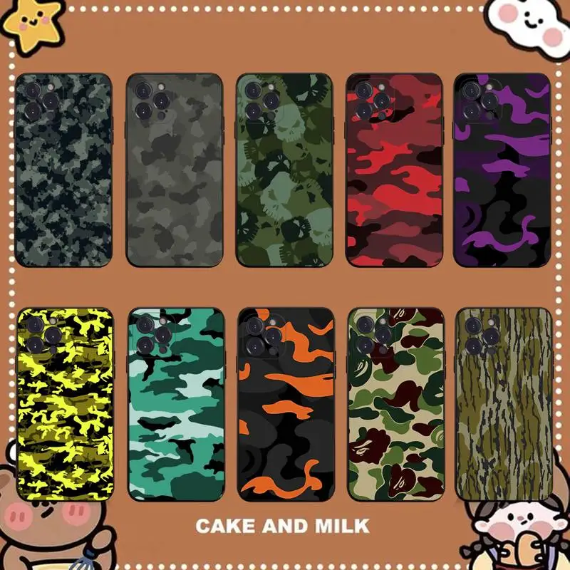 

Camouflage Camo Phone Case for iPhone 11 12 13 mini pro XS MAX 8 7 6 6S Plus X 5S SE 2020 XR case