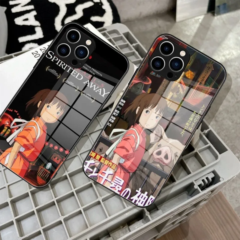 

Anime Spirited Away Phone Case Tempered Glass For IPhone 14 13 11 12 Pro 8 7 Plus X 13 Pro MAX XR XS MINI SE 2020 Covers