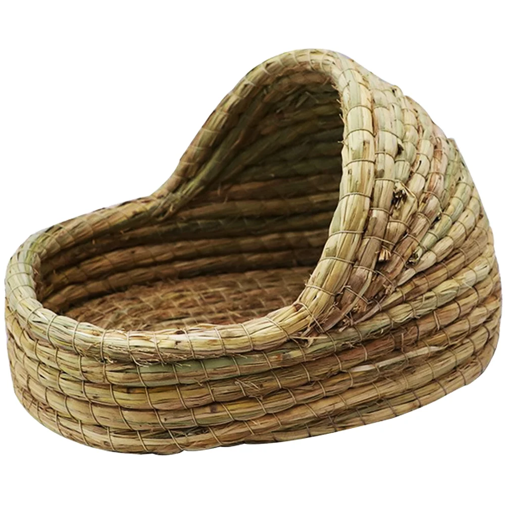 

Hamster House Straw Woven Mat Bed Rabbit Bunny Guinea Hay Hideout Bedding Hut Houses Chew Hideouts Accessories Toy Sleeping