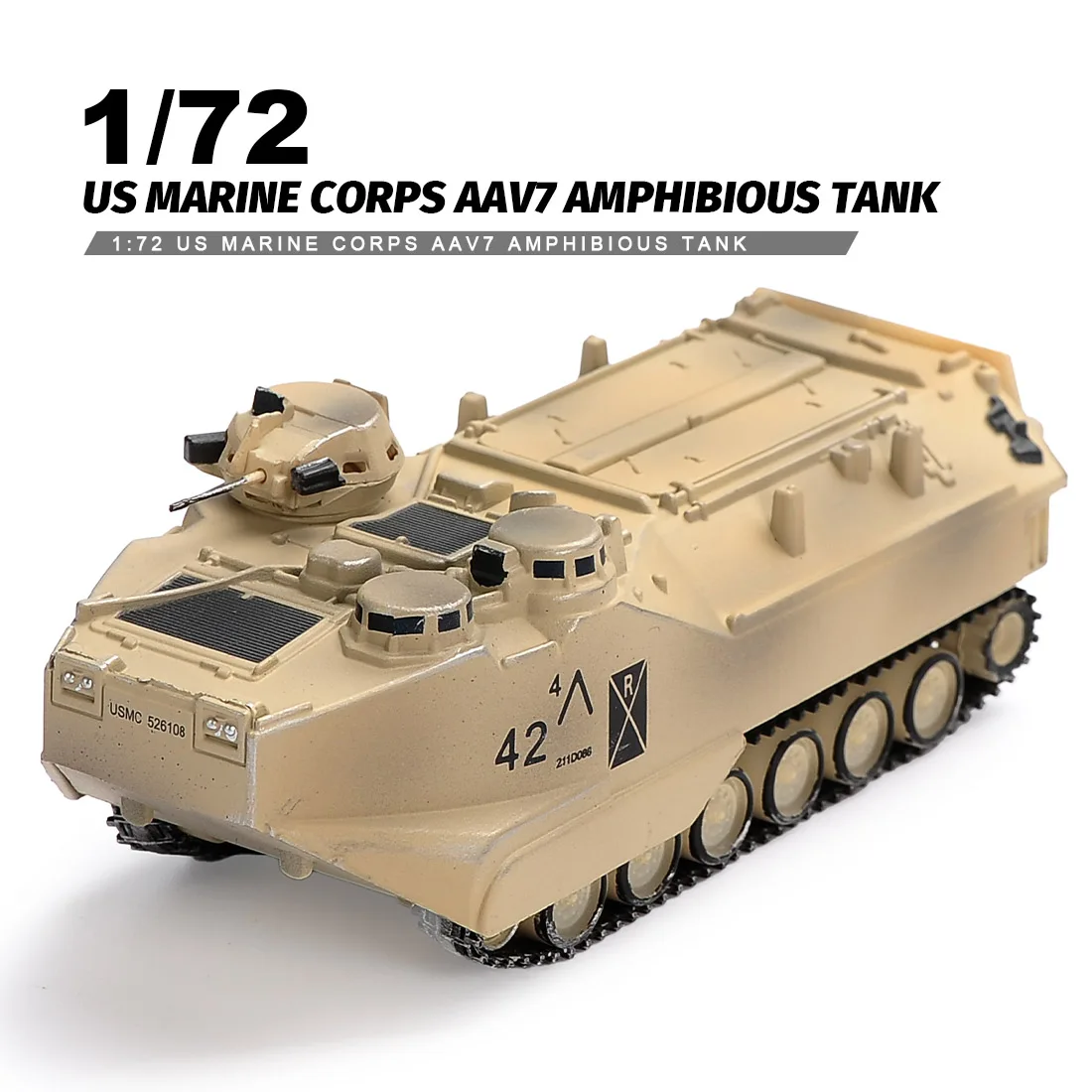 

1/72 Panzerkampf US Marine Corps AAV7 Amphibious Vehicle Desert Color Finished Model For Boys Collection Gift