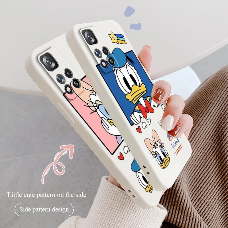 

Disney Mickey Donald Duck Phone Case For Xiaomi Redmi Note 11 11S 11T 10S 10 9S 9T 9 8T 8 Pro Plus 5G Liquid Rope TPU Funda