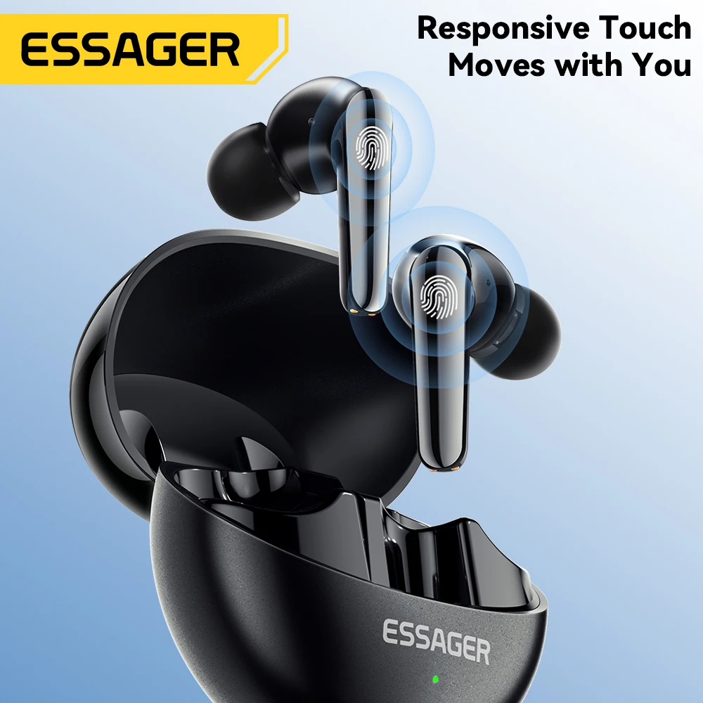 Беспроводные наушники Essager, Bluetooth, Hi-Fi стерео, двойное шумоподавление, наушники-вкладыши с микрофоном, умная сенсорная гарнитура (art.: 3920c65ef4ebc) - 3920c65ef4ebc
