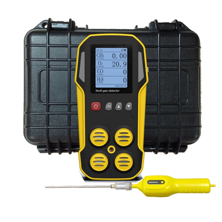 Mobile Combustible gas detection instrument LEL/H2S/CO/O2 up to 5 multi-gas leak detector for high risk areas