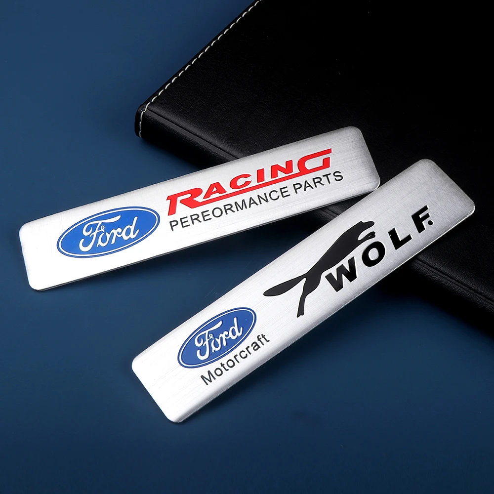 

Aluminum Car Styling Auto Body Side Fender Trunk Decoration Stickers For Ford Fiesta Focus 2 mk3 Mondeo mk4 Mustang Ranger Kuga