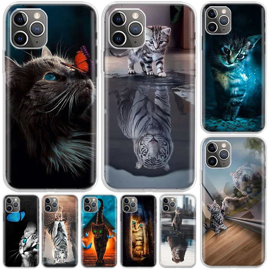 Cool Animal Big Cat Tiger Cover For iPhone 14 11 13 Pro 12 Mini Apple Phone Case X XR XS Max 7 Plus 6 8 6S SE 2020 5 5S Art Prin