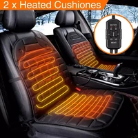 2pcs 12v universal fast thicken heated car seat cushion cover electric heater winter warmer heating pad