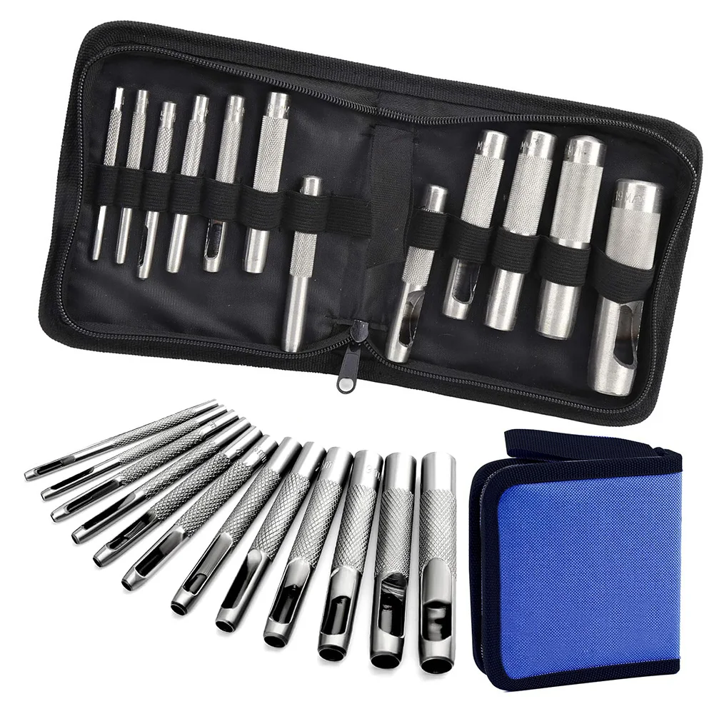 12 шт. набор дыроколов для ремня инструменты работы с кожей Дырокол прокладка