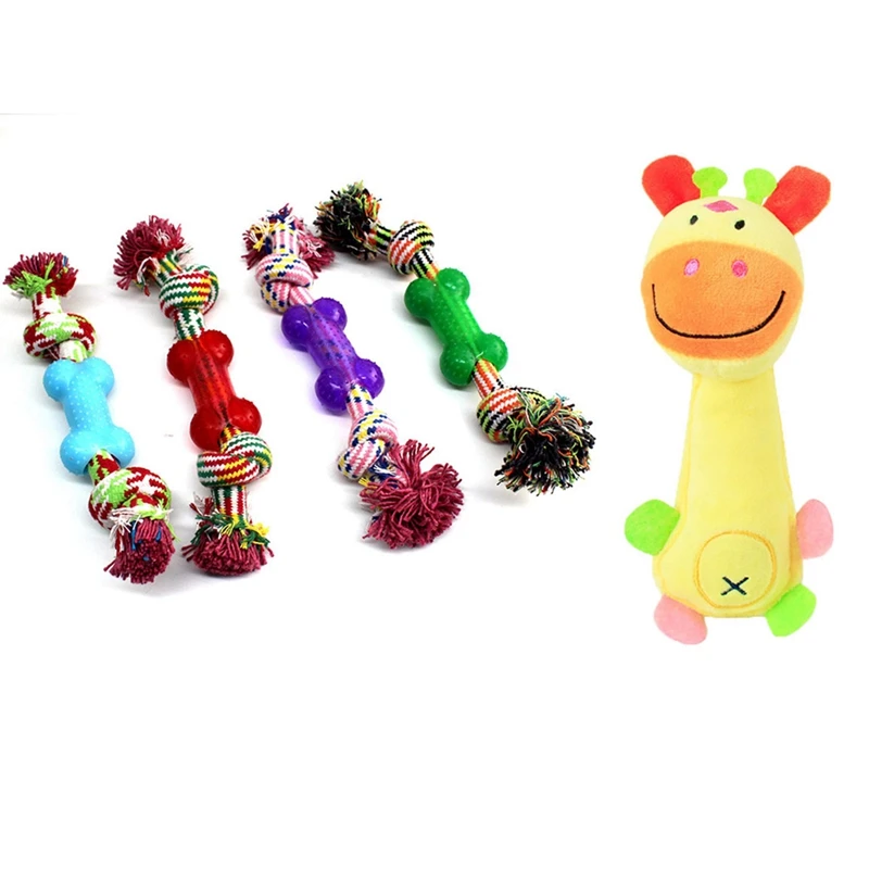 

2 Pcs Funny Animal Shape Cute Pet Puppy Dog Toys Chew Toy,Yellow & Random