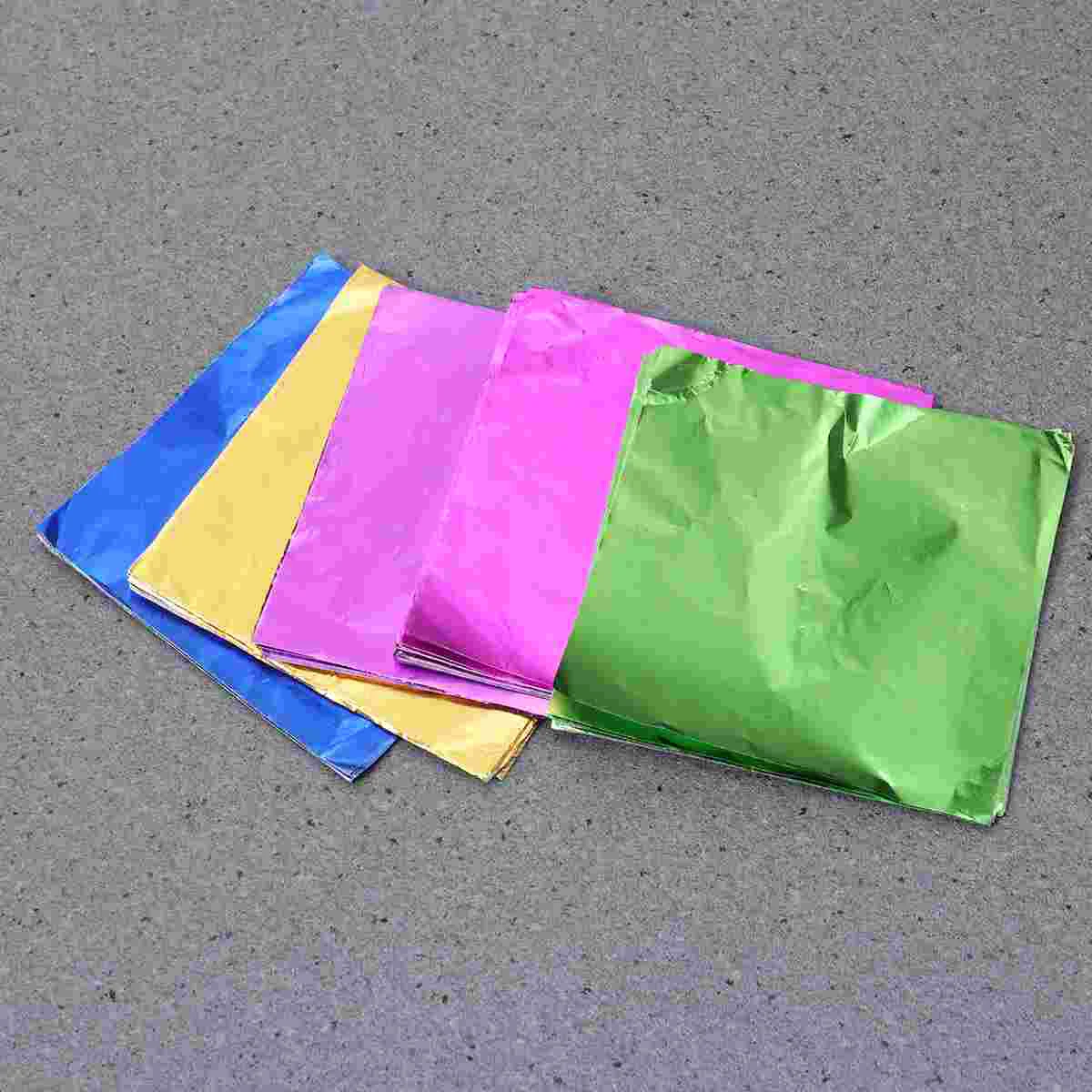 

Paper Foil Wrapping Square Aluminium Chocolate Wrappers Craft Leaf Candy Sheet Packaging Metal Gold Lolly Sweetsdecorative