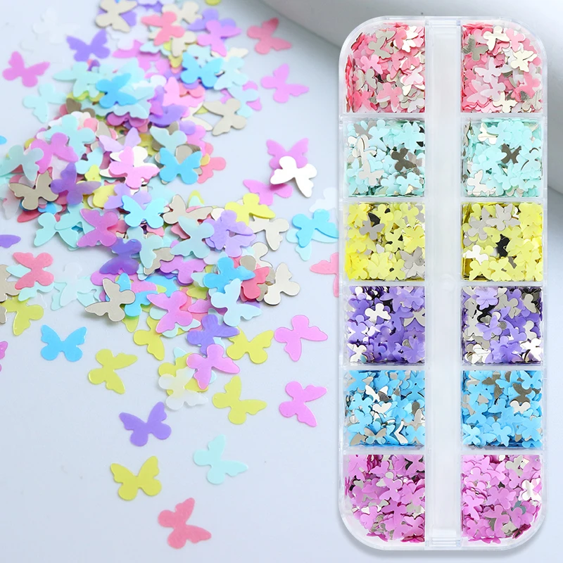 

Kawaii блестки в форме бабочки для эпоксидной смолы, цветовые блестящие хлопья, силиконовая форма, наполнитель, материалы для изготовления ювелирных изделий