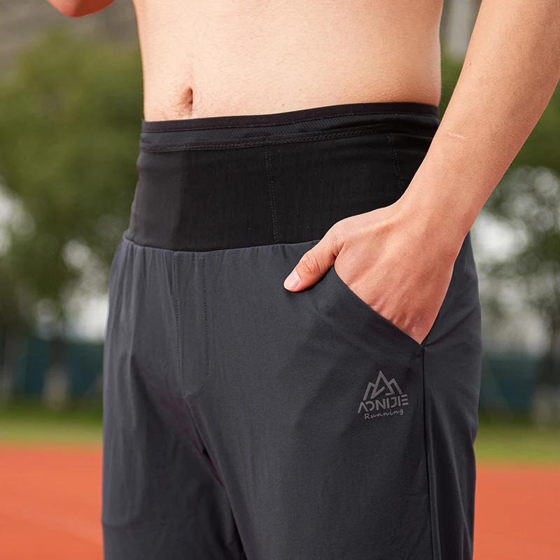 AONIJIE FM5163 Men Sports Quick Drying Pants Tracksuit Bottoms Running Mid-rise Drawstring Trousers For Daily Fitness Gym
