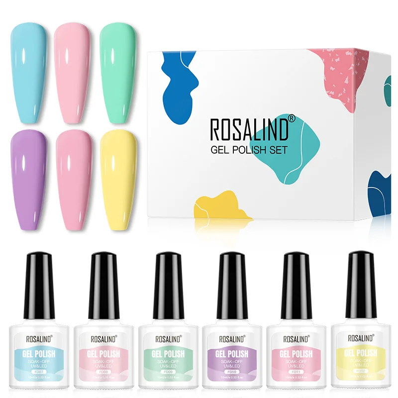 

ROSALIND UV Nail Polish Set Hybrid Varnish Need Base Top Clearance Discount For Manicure Art Semi Permanent Nail Gel Kit
