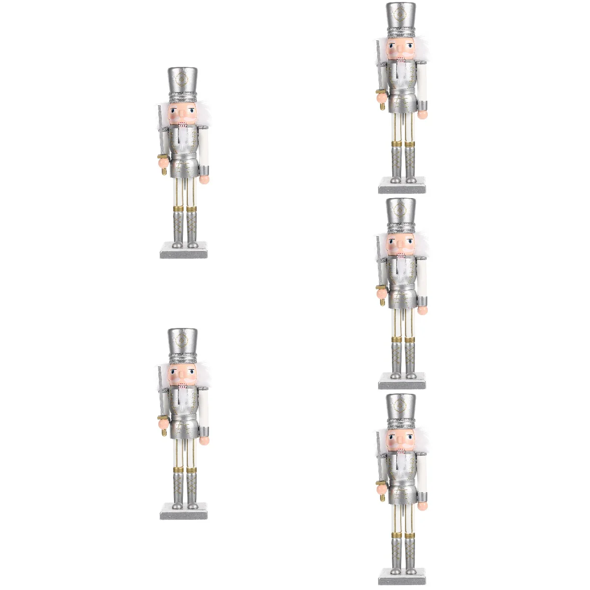 

5pcs Soldier Nutcracker Ornament Xmas Puppet Decor Desktop Nutcracker Ornament