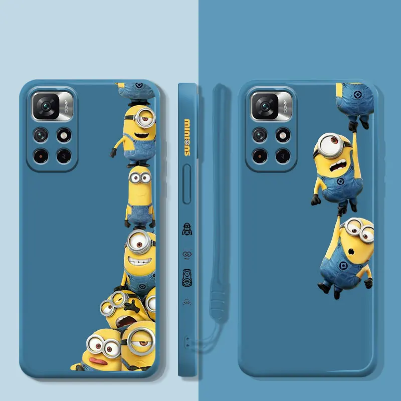 

Liquid Case For Xiaomi Redmi Note 11 11T 9 9S 8 10 Pro for Redmi 8 9T 9A 9C 10C K40 Minions the Rish of Gru Bob Stuart Kevin