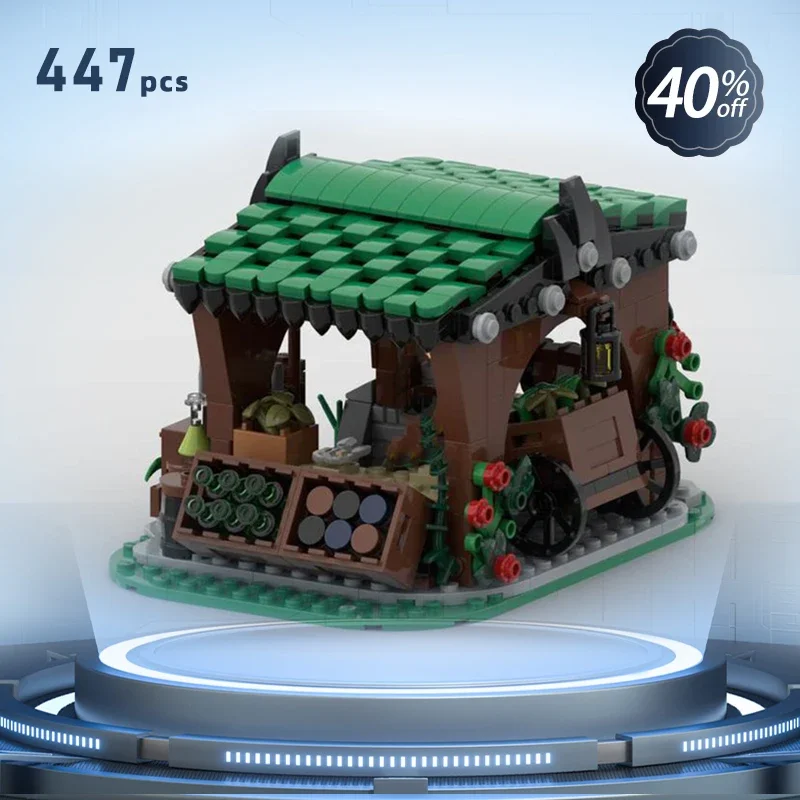 Магазин аптеки средневековая деревня травяной сад moc уличный рынок кирпичный