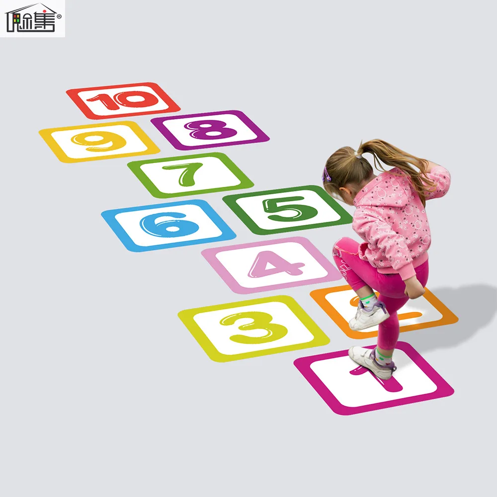 

Floor Digital Stickers Plaid Parent-child Interactive Games Wall Stickers Children's Bedrooms Living Rooms Floor Decorations