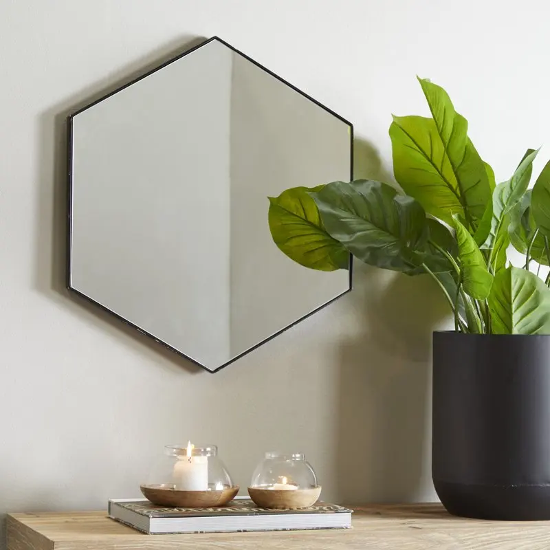 

24" x 21" Black Wall Mirror with Thin Minimalistic Frame
