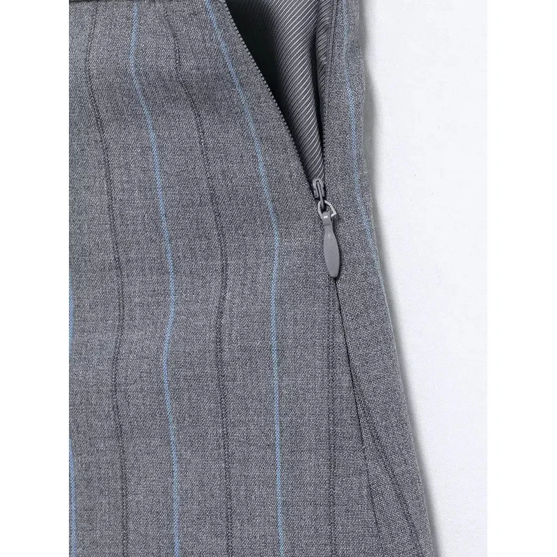 Новинка весны 202 женская мини-юбка из поплина в полоску с круглым вырезом и