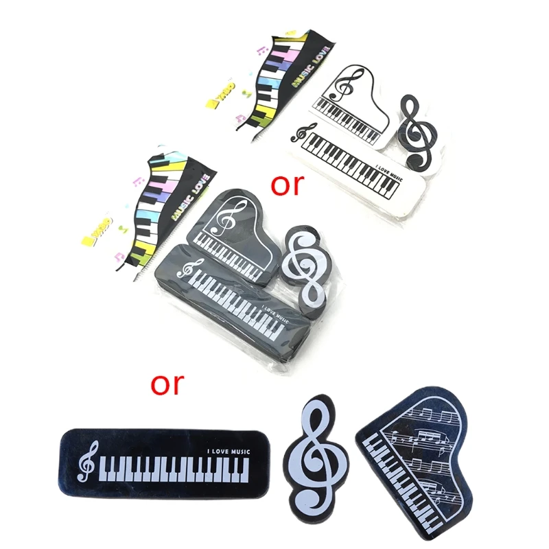 

3pcs/set Musical Piano Notes Rubber Pencil Eraser School Student Korean Statione