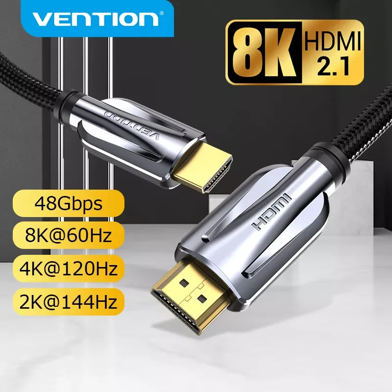 

Vention HDMI 2.1 Cable 8K/60Hz 4K/120Hz 48Gbps HDMI Digital Cables HDMI 2.1 Cable Splitter for HDR10+ PS5 Switch Cable HDMI 2.1