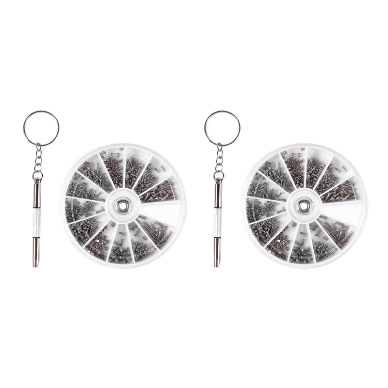 

1200 Pcs Small Stainless Steel Screws 12 Kinds Of Electronics Nuts Assortment + 2Pc Screwdriver