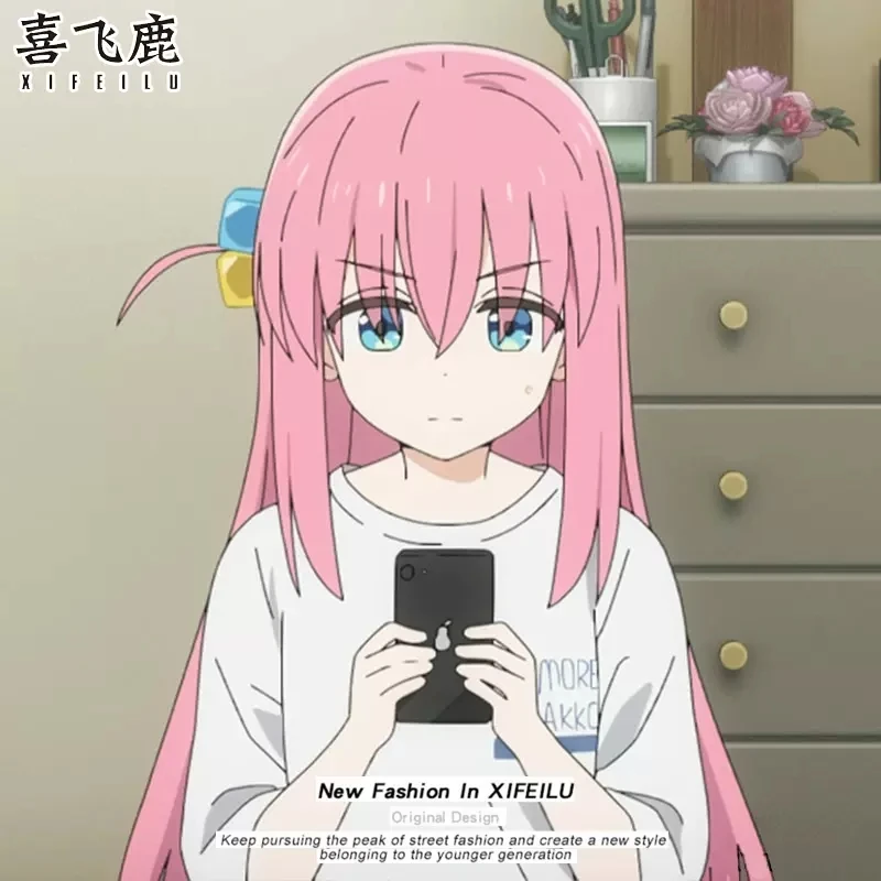 

Аниме BOCCHI THE ROCK! Футболка Gotou Hitori с коротким рукавом, костюм для косплея, летняя Свободная рубашка унисекс для студентов, топы