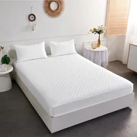 Waterproof Solid Color Mattress Protector Fitted Bed Sheet Bedding Mattress Cover Garterized Bedspread Mat Household  for Home