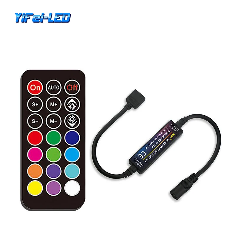 DC5-24V RGB LED Controller Lighting Accessories Dimmer 21 Keys Wireless RF Remote Control Suitable for Color 5050 Strip