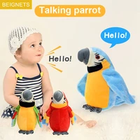 talking parrot electronic plush toys cute bird pet speak record repeat wave wings stuffed toy for kid gift